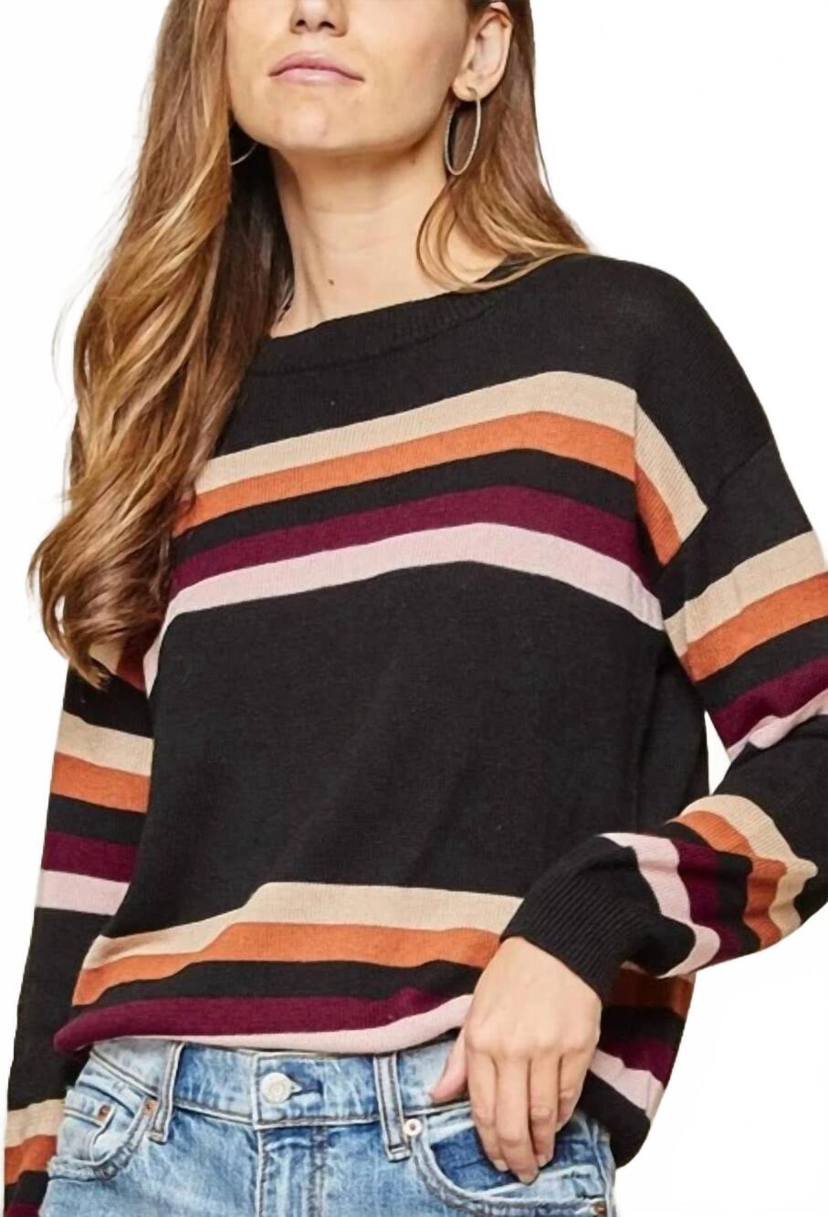 NEW ANDREE BY UNIT striped sweater in black